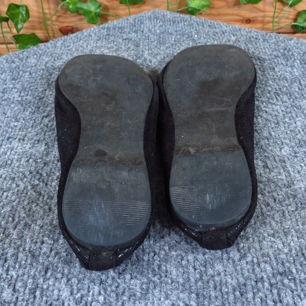 Ruby & Bloom‎ Girls Ballet Flat Dress Shoe Size 4.5 Black Glitter Bow Casual